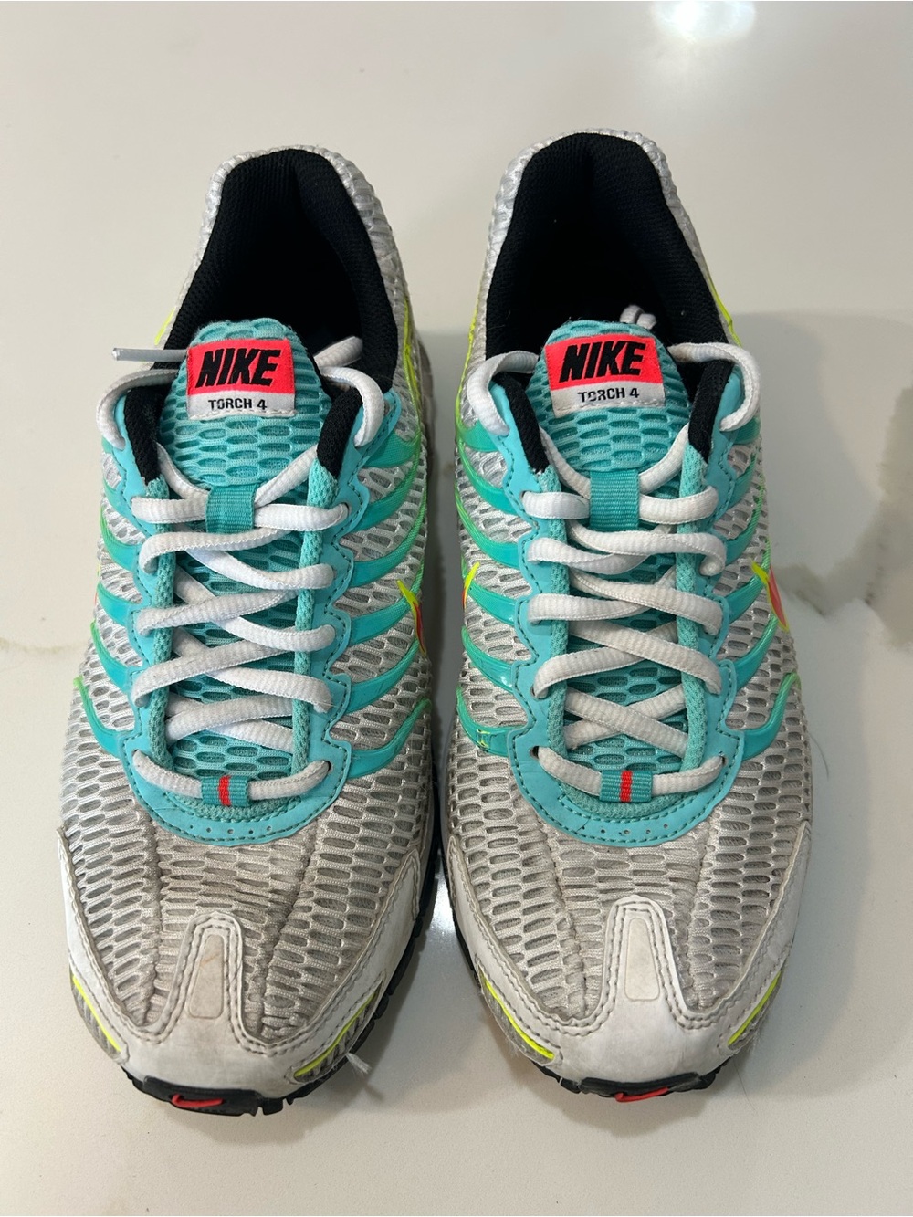 Nike Women’s Torch 4 Sneakers - Turquoise, Gray, Neon Yellow Accents